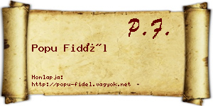 Popu Fidél névjegykártya